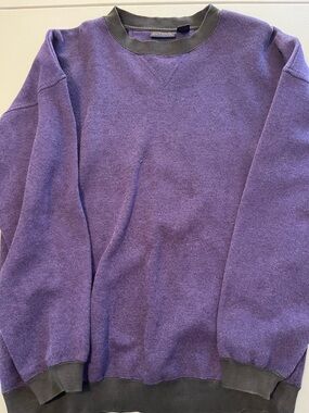 Antigua Purple and Black Crewneck Sweater